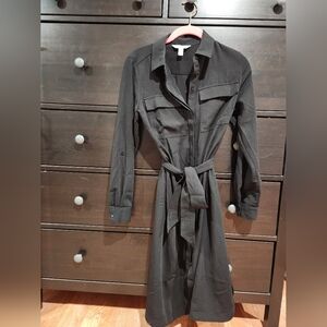 Black Long Sleeve Collar Dress